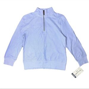 Tommy Bahama Periwinkle Blue Purple Quarter Zip Pullover NWT Boys Medium 7/8
